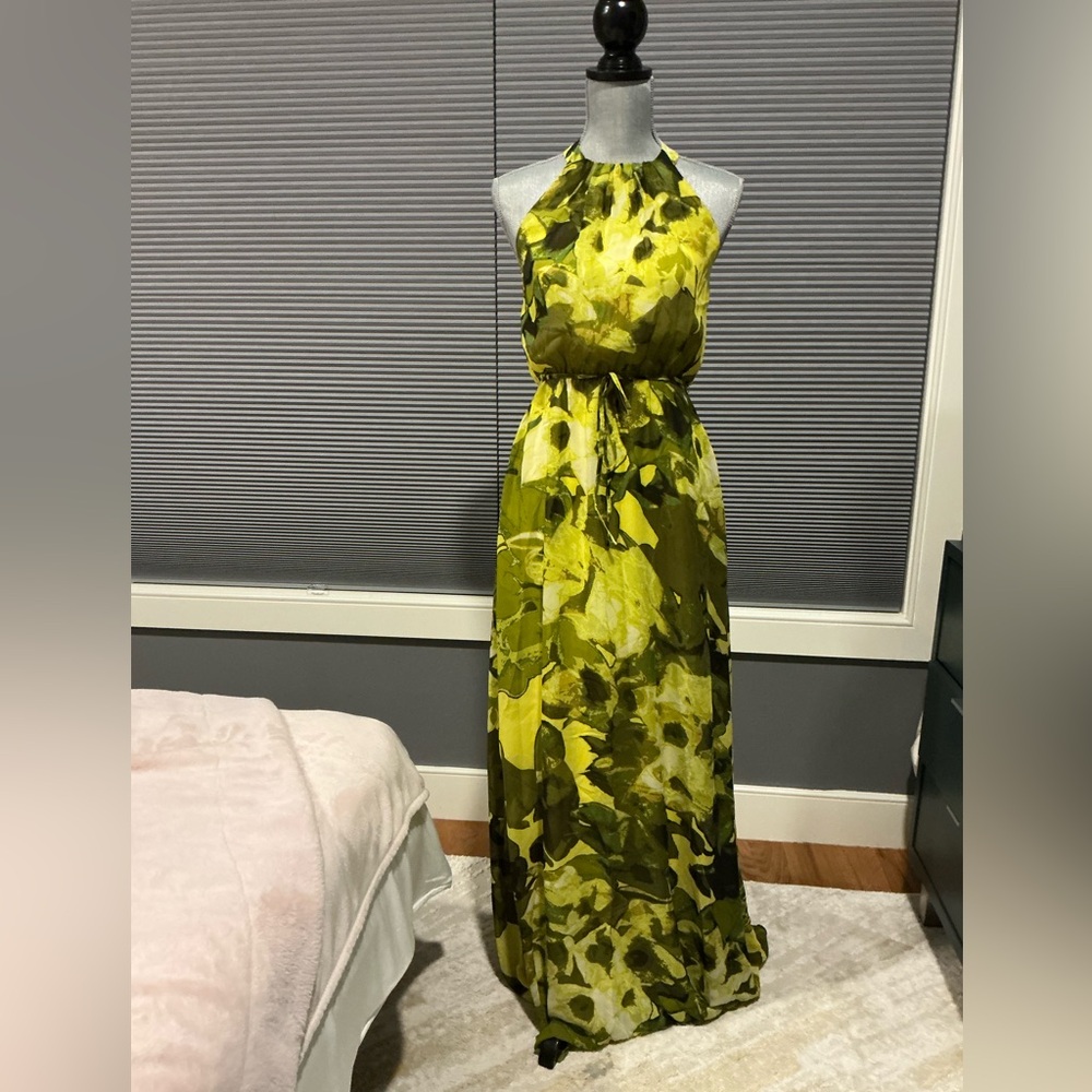Jessica Simpson Vibrant Yellow-Green Maxi Dress